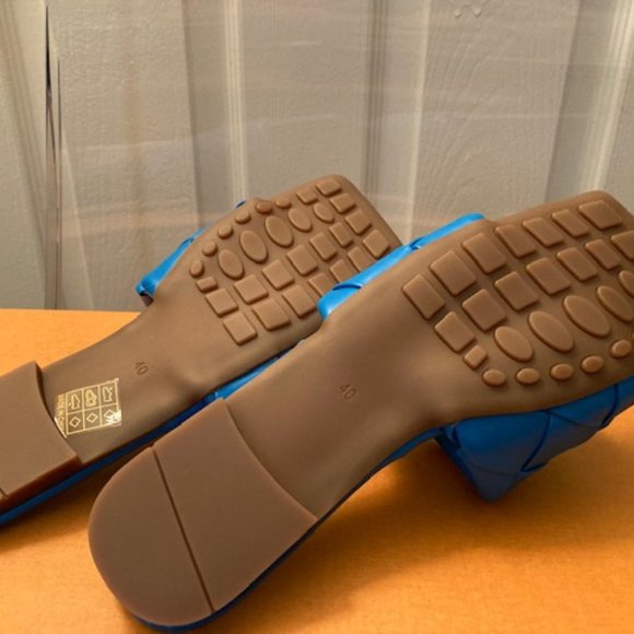 Blue Braided Open Toe Slides - Picture 2 of 3